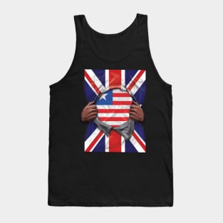 Liberia Flag Great Britain Flag Ripped - Gift for Liberian From Liberia Tank Top